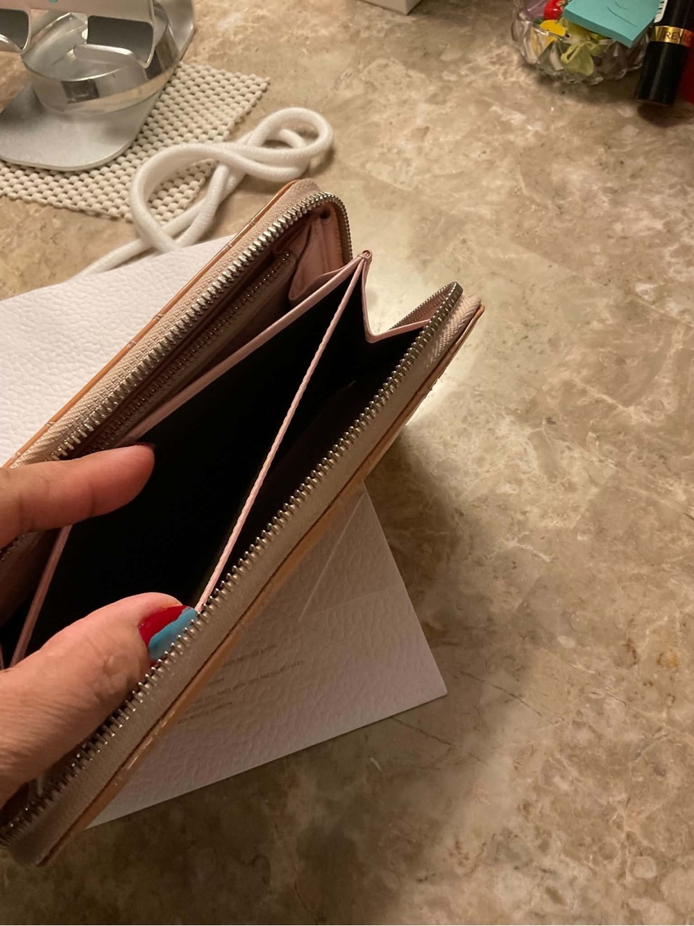 Dior Patent Quilted Zip around Wallet in Warm Tan - Picture 10 of 13